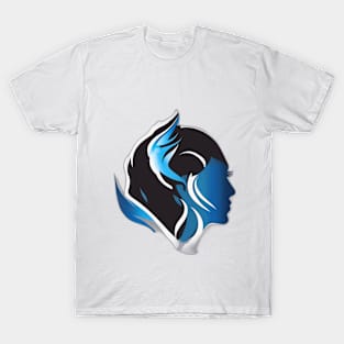 Mystical Blue Flame Silhouette No. 604 T-Shirt